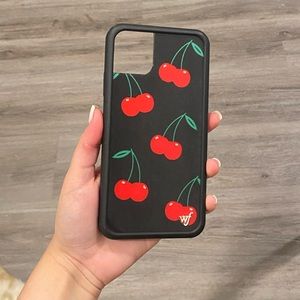 (2) IPHONE 11 PRO MAX CASES (ONE PINK FROM APPLE, ONE CHERRY FROM WILDFLOWER)